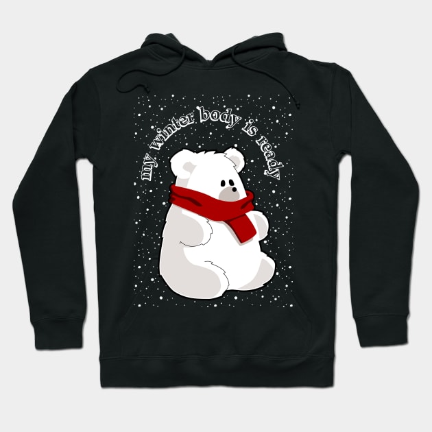 Polar bear winter body Hoodie by Pestach